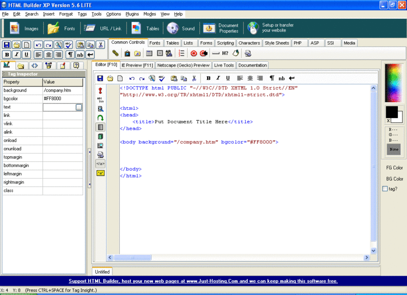 HTML Builder XP Screenshot